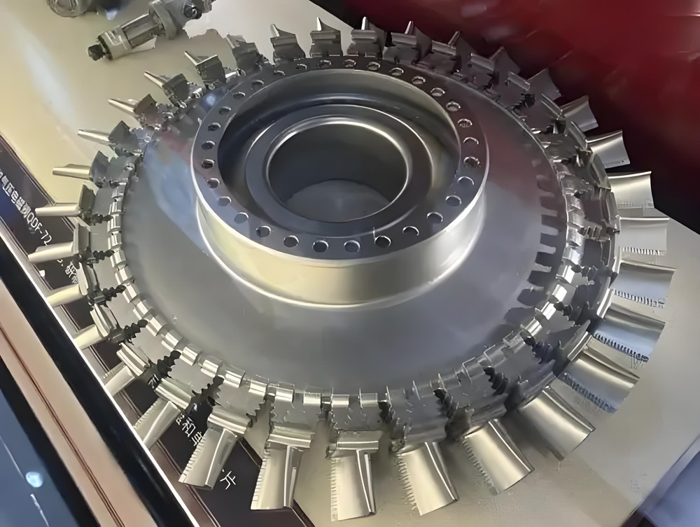 Powder turbine disks and single crystal blades